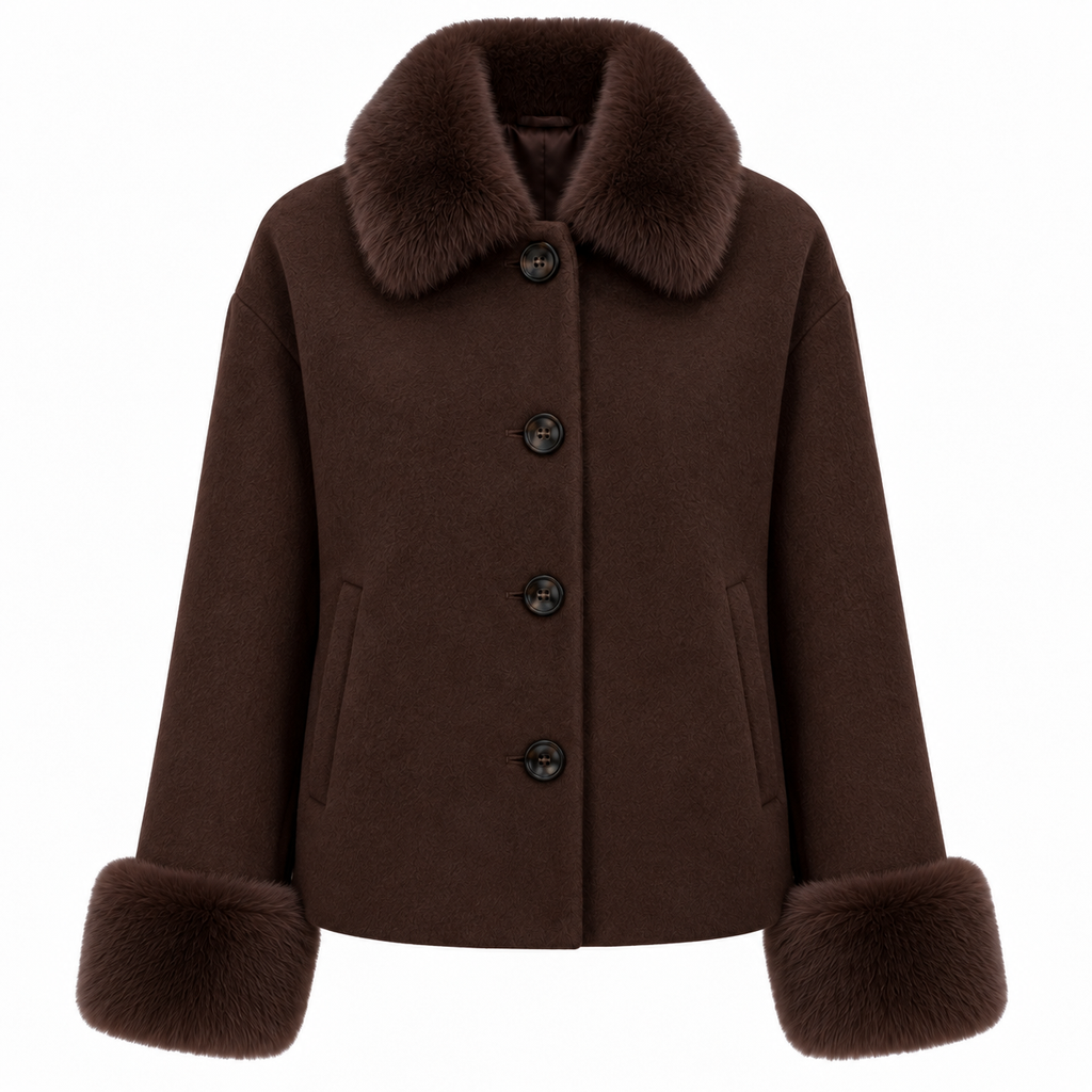 Loro Piana Fabric Woman Coat Short Pelliccia Brown