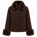 Loro Piana Fabric Woman Coat Short Pelliccia Brown