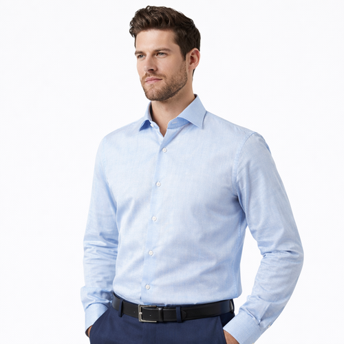 Bagutta Man Shirt Walter Neck Francese Light Blue