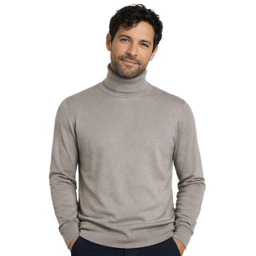 Emilio Romanelli Man Knit Turtleneck Gauge Grey