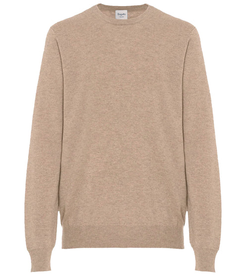 Bagutta Man Crew Neck Gauge Sweaters Beige
