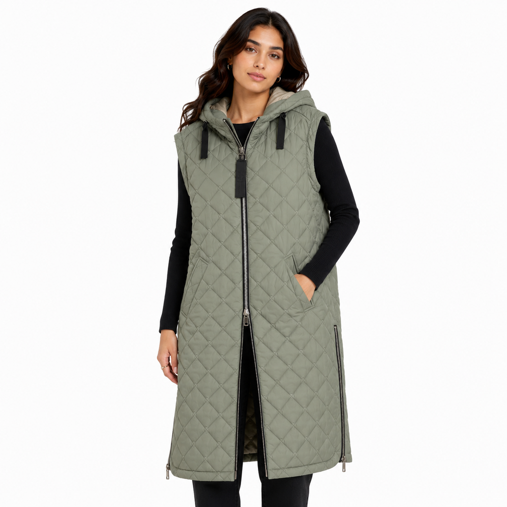 Moose knuckles Woman Sleeveless Long Vest Green