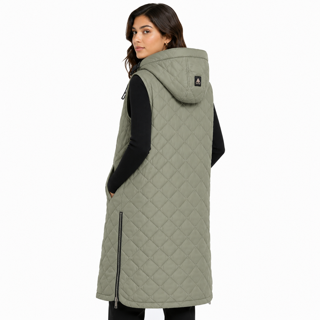 Moose knuckles Woman Sleeveless Long Vest Green