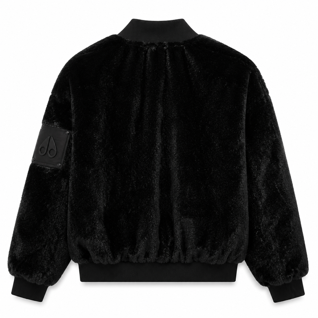 Moose knuckles Woman Bomber Fur Black