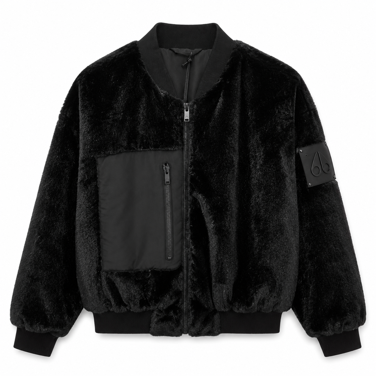 Moose knuckles Woman Bomber Fur Black
