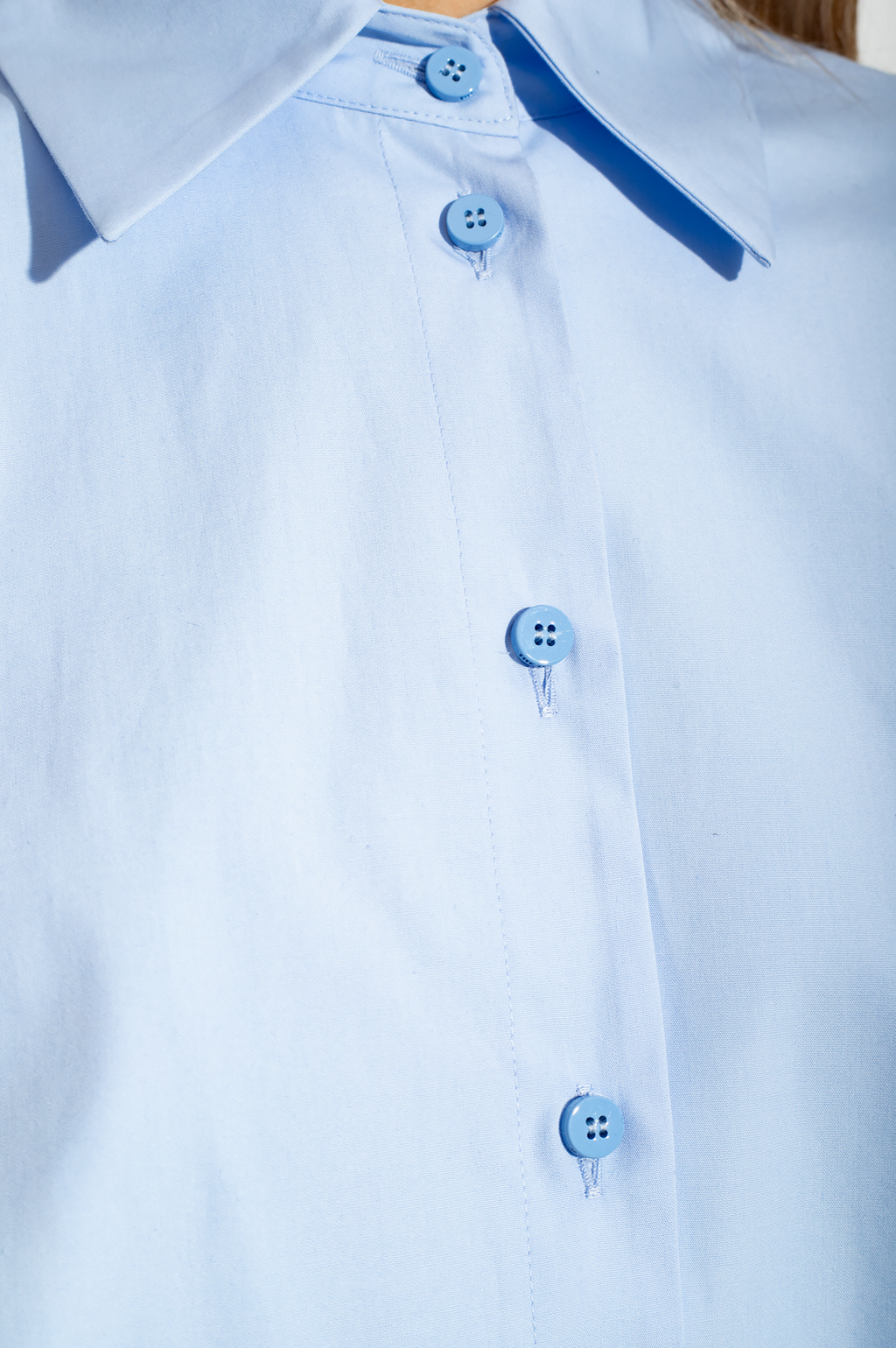The Attico Woman Shirt Mini Dress Light Blue