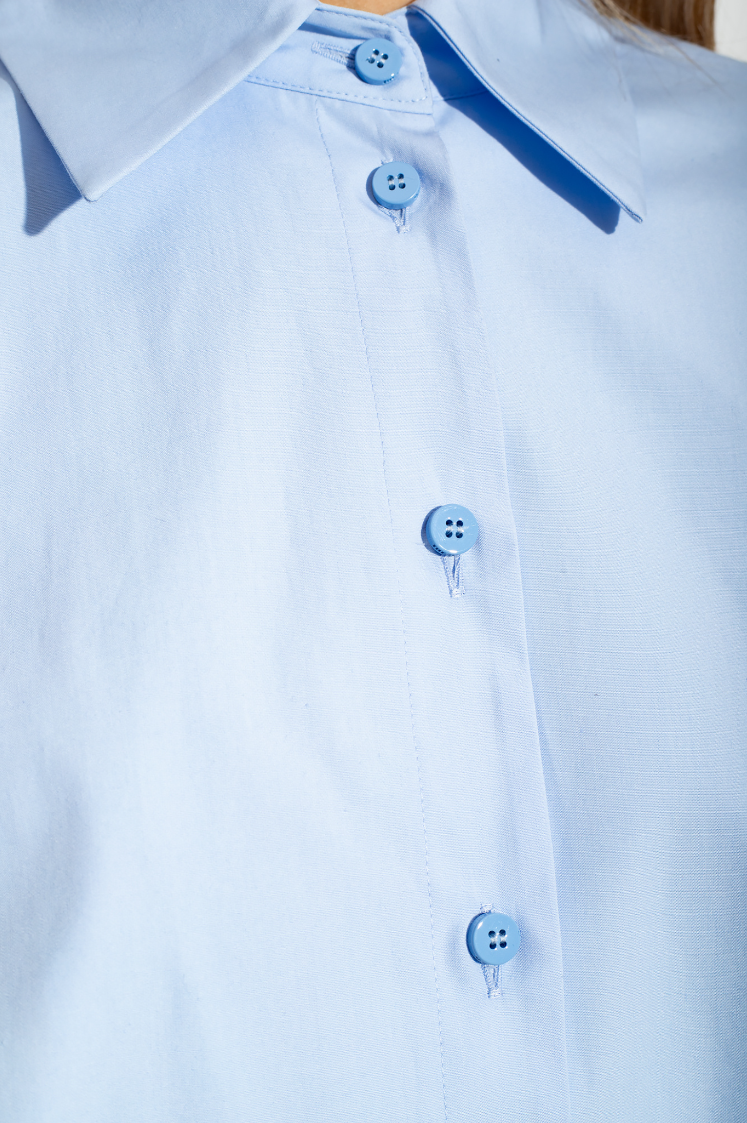 The Attico Woman Shirt Mini Dress Light Blue