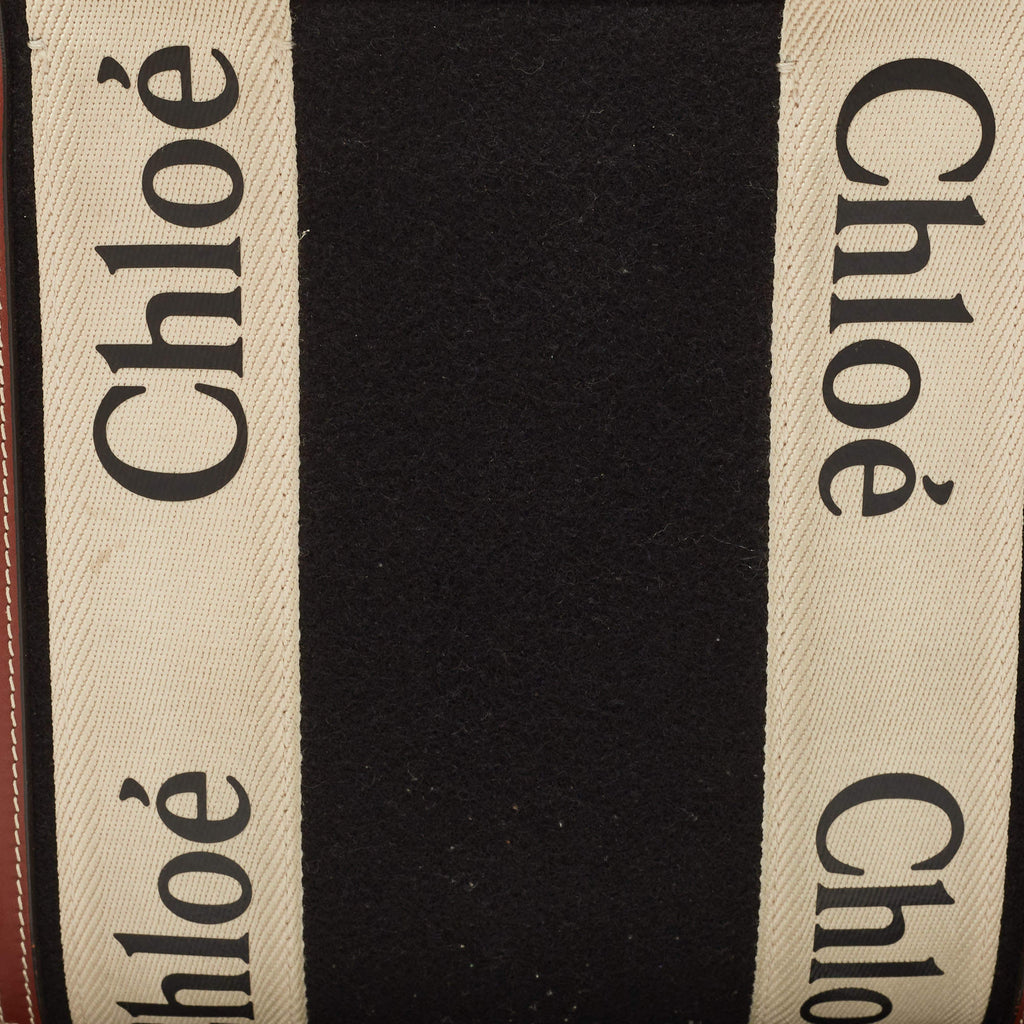chloé Woman Woody Wool Leather Crossbody Bags Black