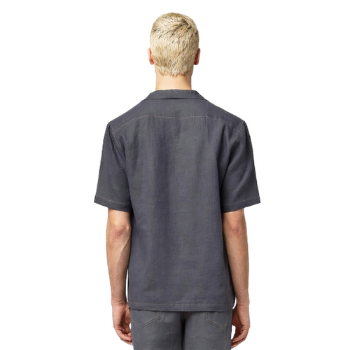 Alpha Studio Man Shirt Bowling Linen Grey