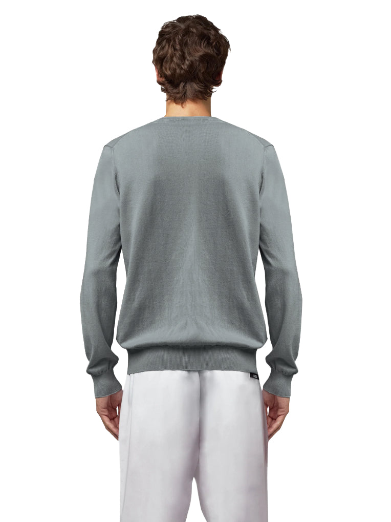 Alpha Studio Cotton Sweater Crewneck Anthracite — view 2