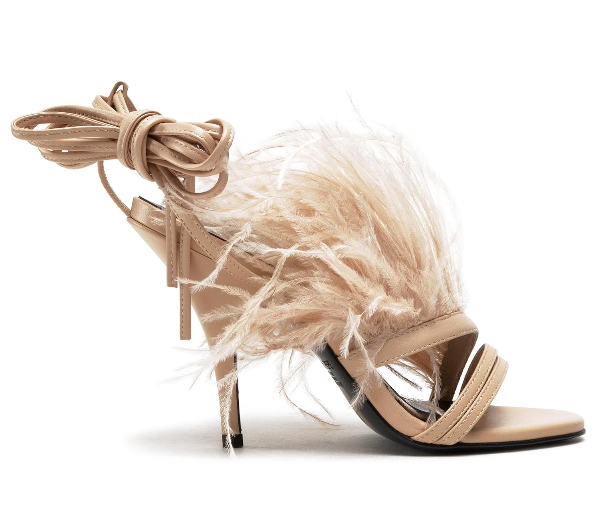 sandali pelle con piume