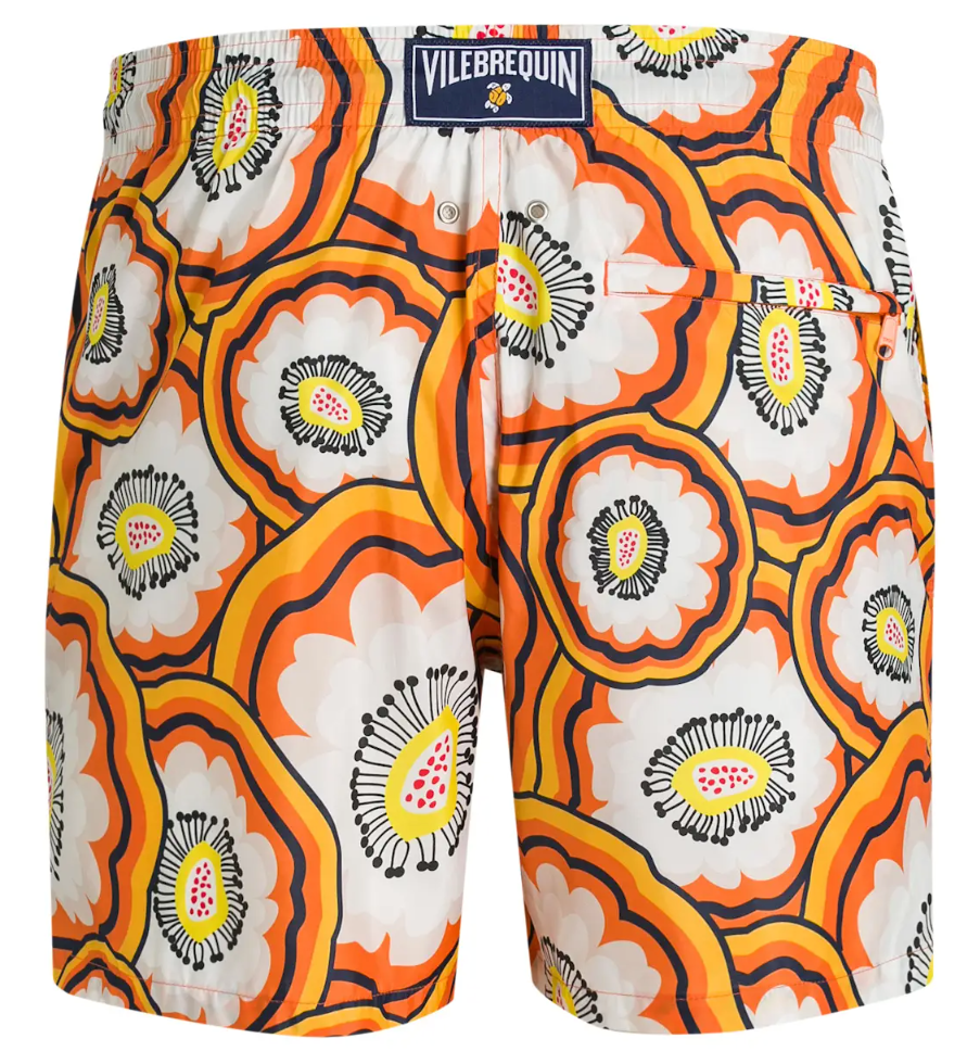 Swim shorts orange flowers