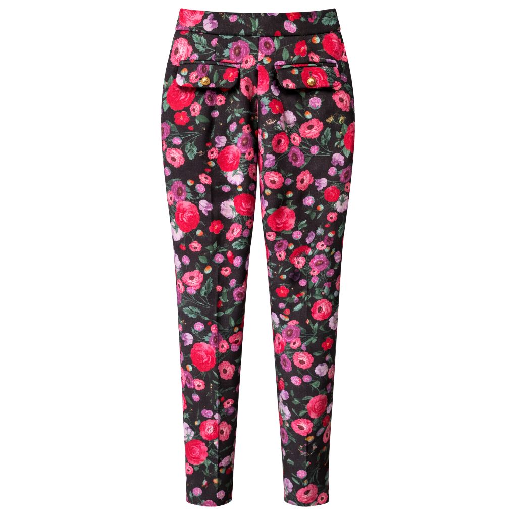 pantaloni con motivo a fiori