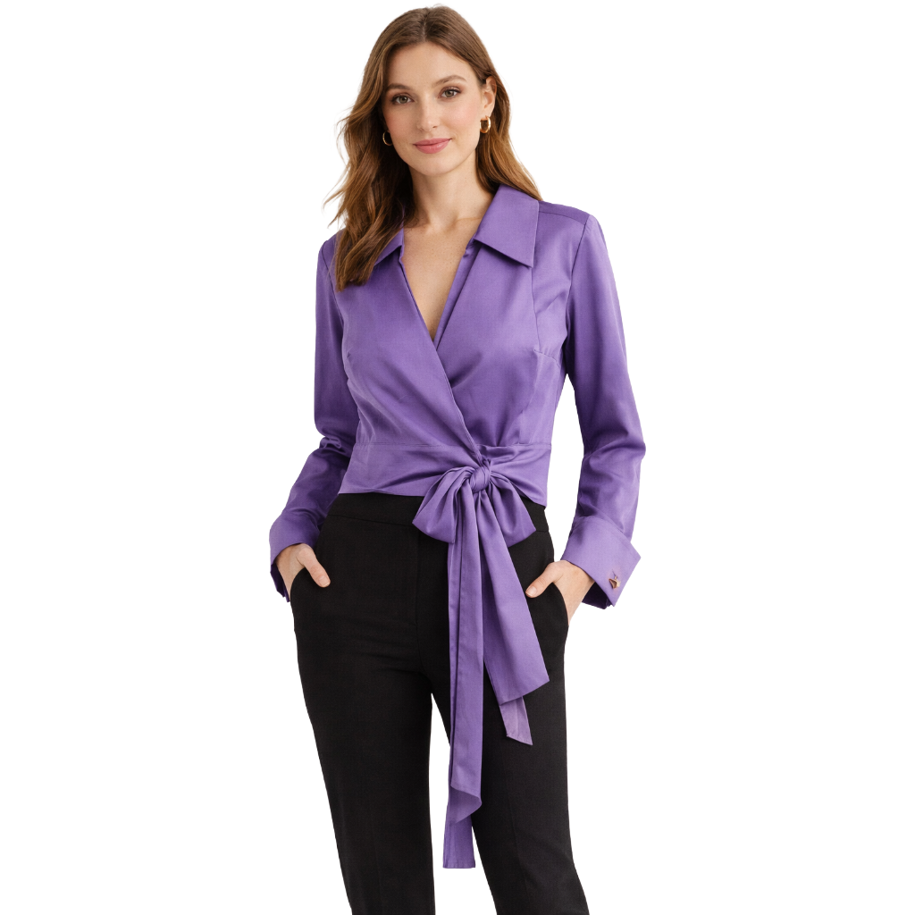 Elisabetta Franchi Woman Shirt Incrociata Due Code Purple