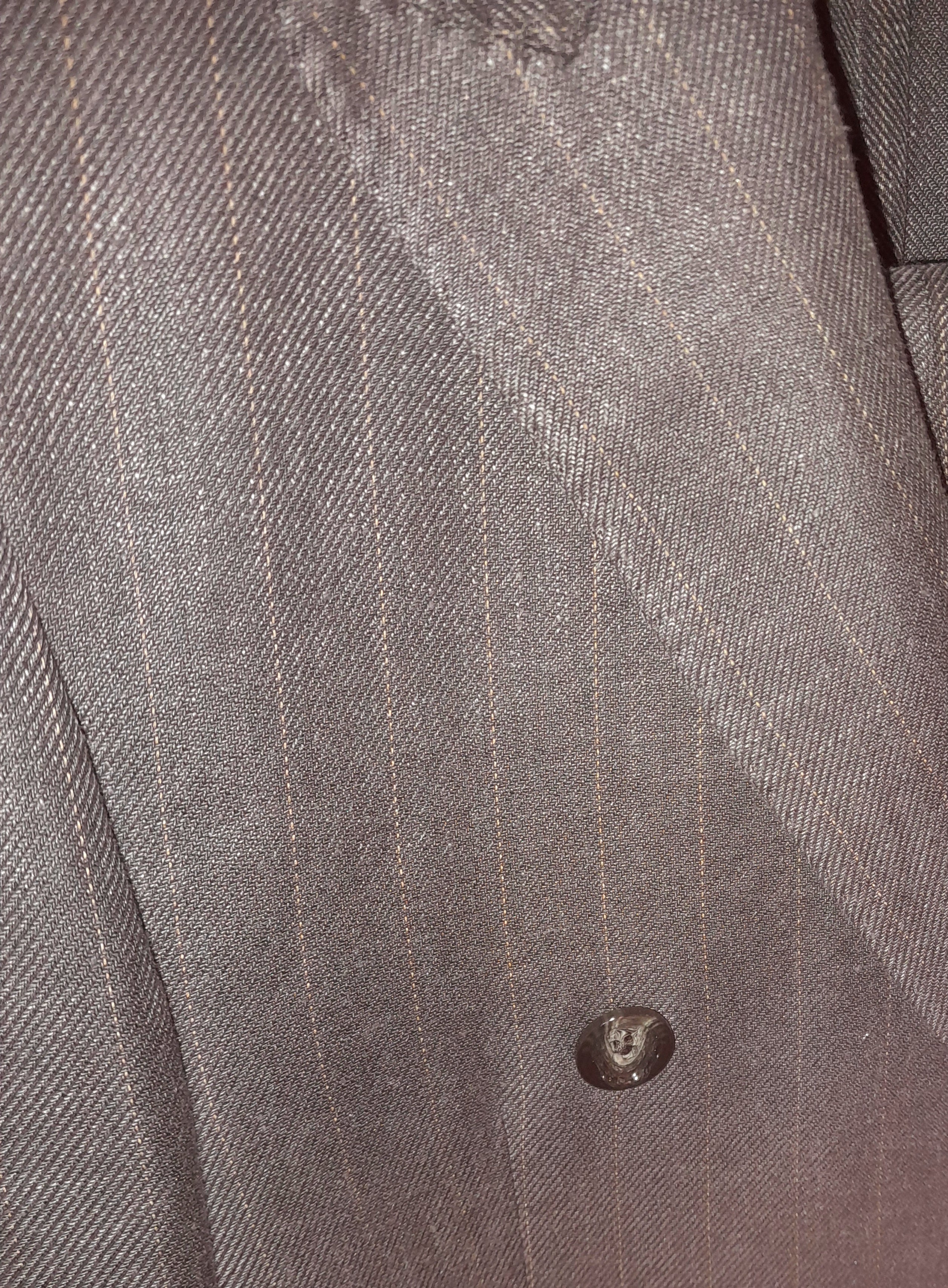 Loro Piana Fabric Man Suit Double-Breasted Pinstripe Brown
