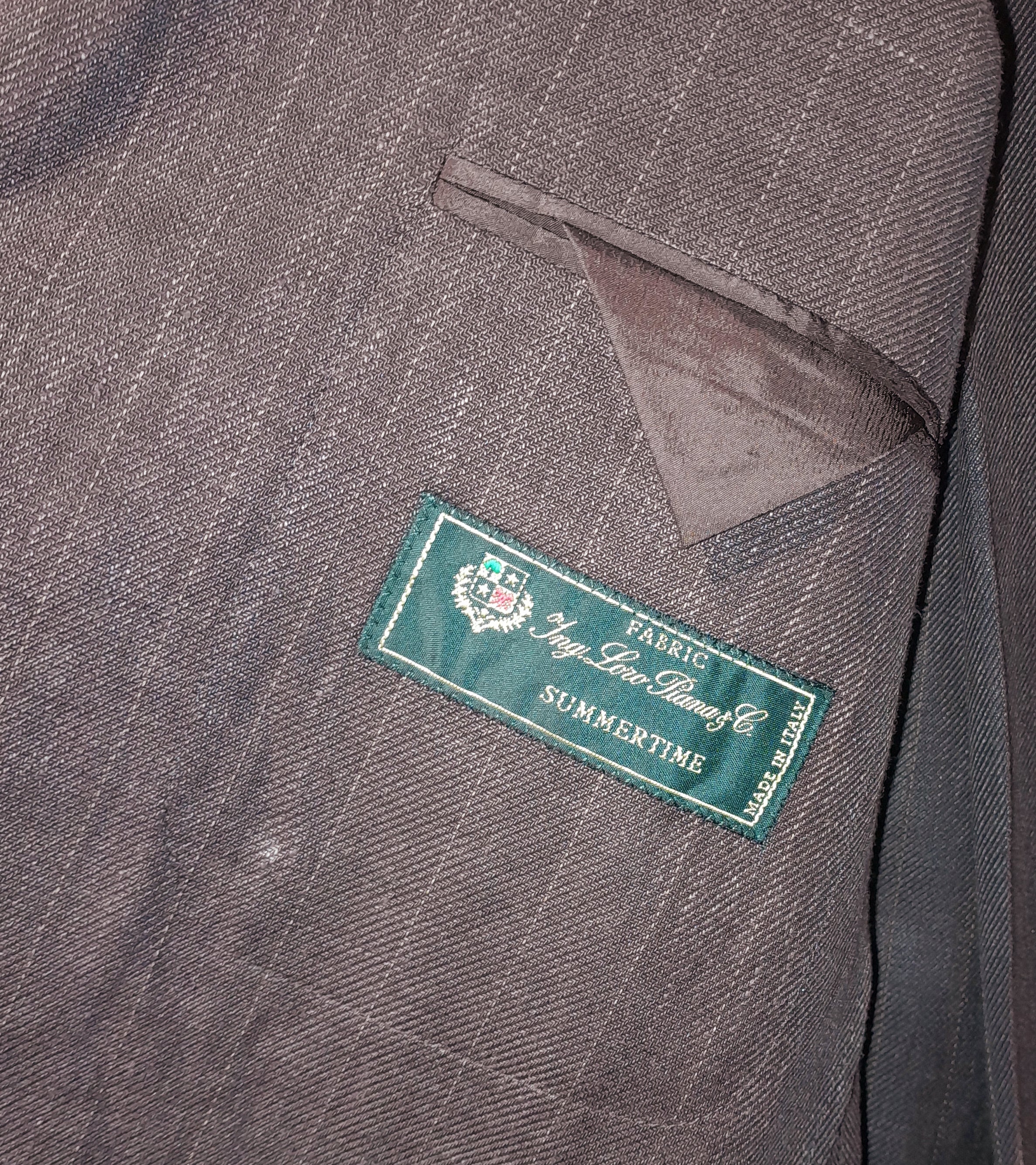 Loro Piana Fabric Man Suit Double-Breasted Pinstripe Brown