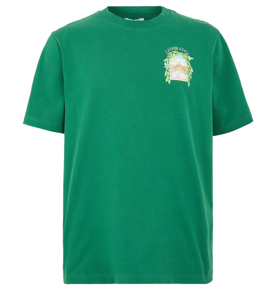 Casablanca Man Printed T-Shirt Arch Tennis Green