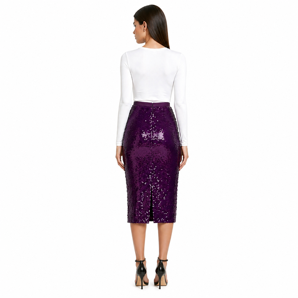 gonna purple sequins