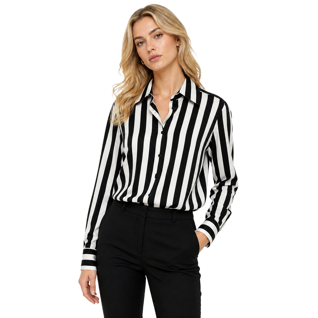 camicia a strisce verticali