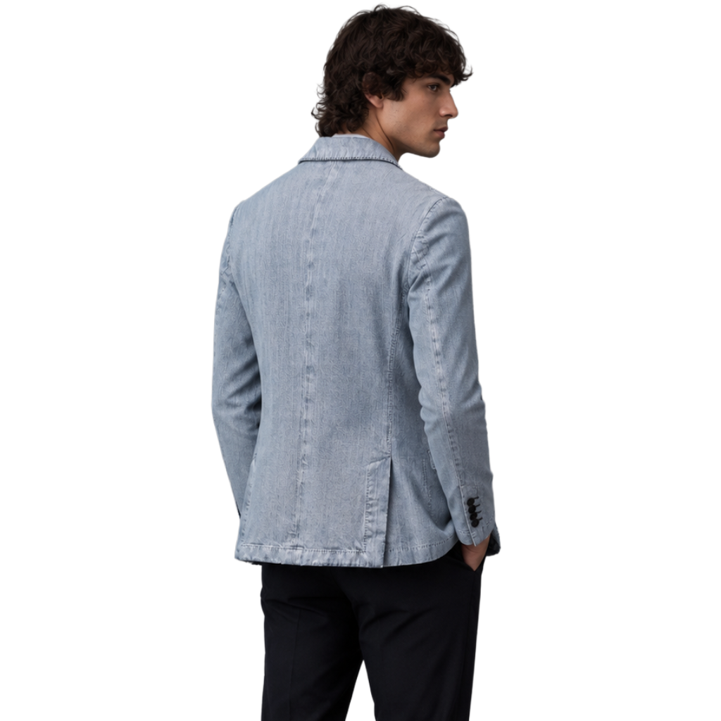 Dolce & Gabbana Man Jacket Jeans Single-Breasted Blue