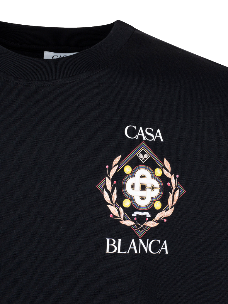 Casablanca Man Championship Diamond Printed T-Shirts Tops Black