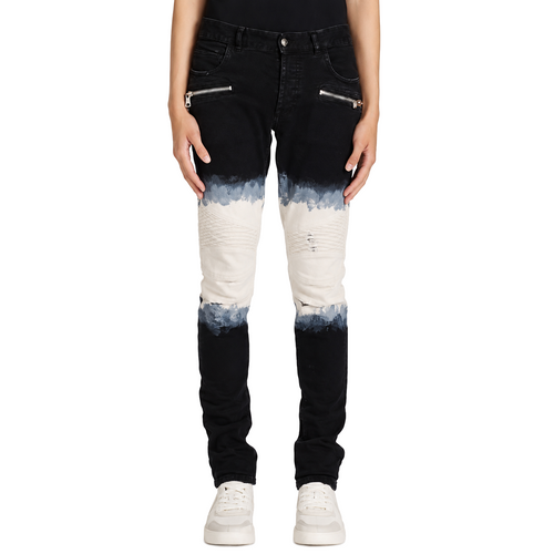 Balmain Man Jeans White tie-dye Black