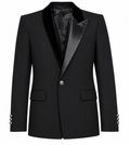 Balmain Wool Jacket Asimmetrica Rever Velvet