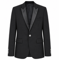 Balmain Wool Jacket Single-Breasted Rever Lucidi Silver