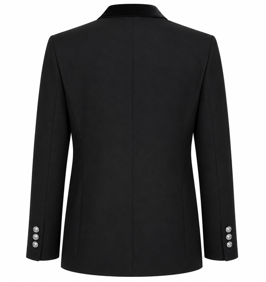 Balmain Wool Jacket Single-Breasted Rever Lucidi Silver — view 2