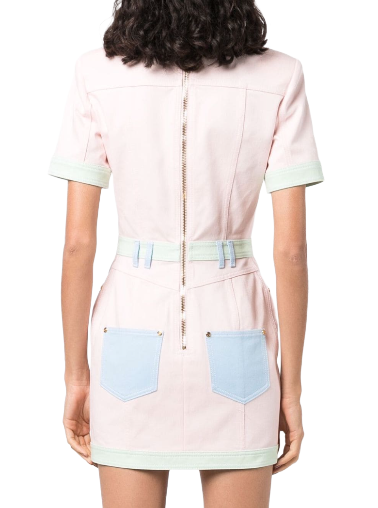 Balmain Dress Denim Multicolor Multicolored — view 3