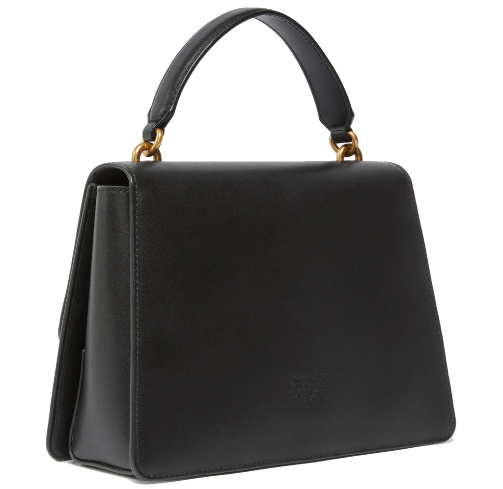 Pinko Calfskin Love One Bag Top Handle Black — view 2