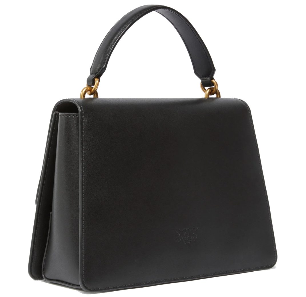 Pinko Calfskin Love One Bag Top Handle Black — view 2