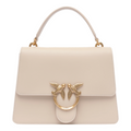 Pinko Calfskin Love One Bag Top Handle Beige