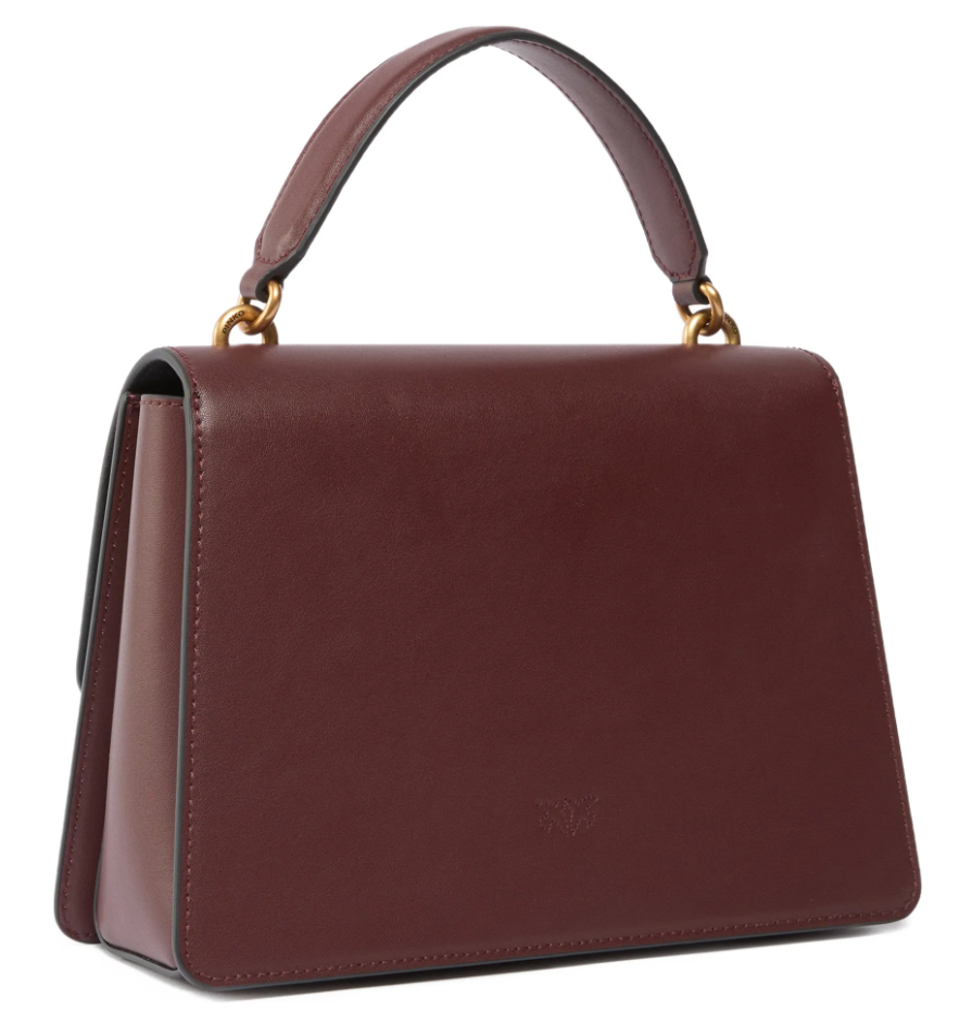 Pinko Calfskin Love One Bag Top Handle Burgundy — view 2