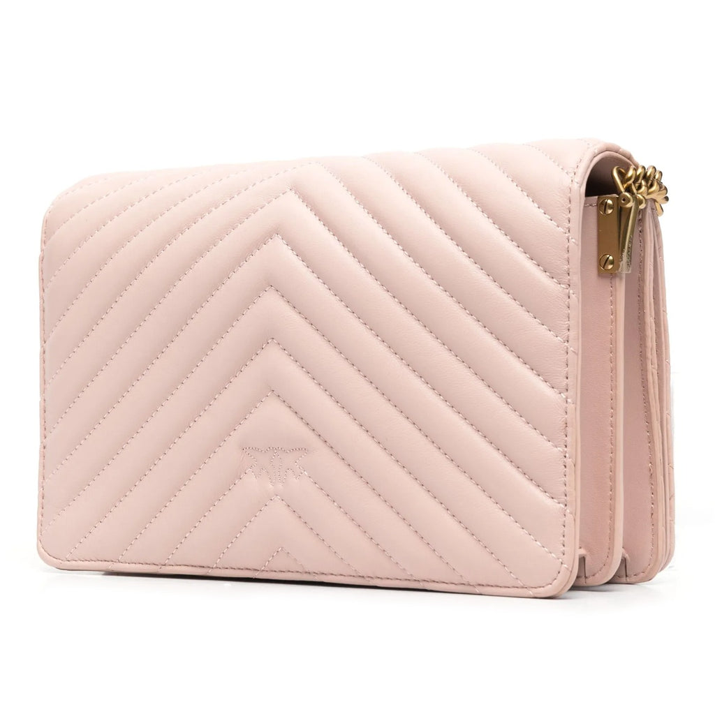 Pinko Calfskin Love Click Classic Nappa Chevron Pink — view 2