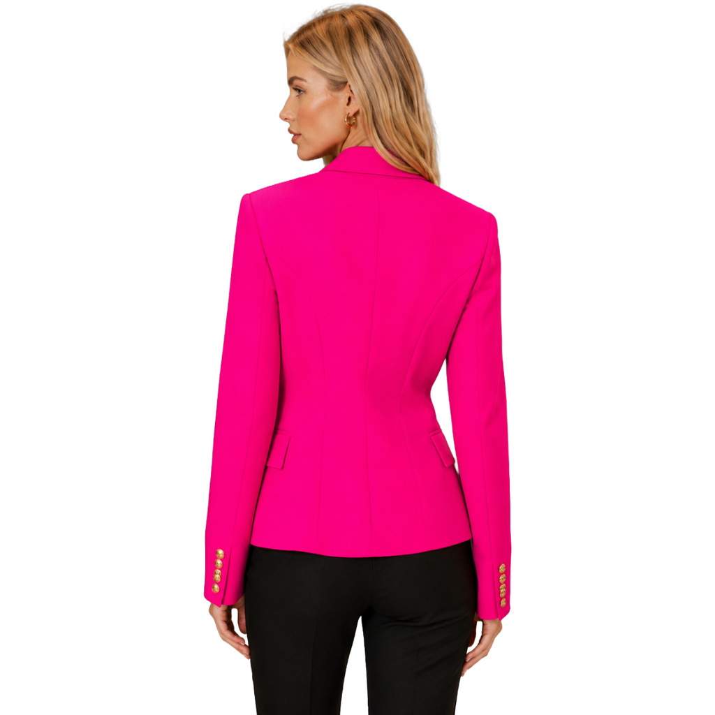 Balmain Jacket Double-Breasted Fuchsia Gold — view 2