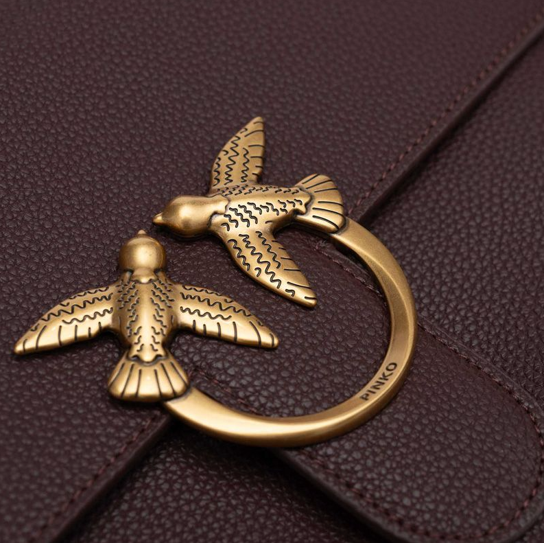Pinko Calfskin Love One Soft Big Bag Gold — view 4