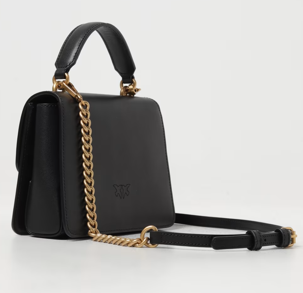 Pinko Calfskin Love One Bag Top Handle Mini Black — view 5