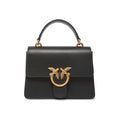 Pinko Calfskin Love One Bag Top Handle Mini Black