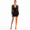 Balmain Dress Robe Courte Gold