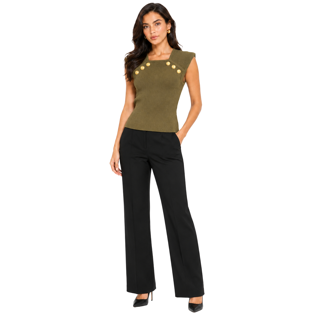 Balmain Woman Green T-shirt & Top