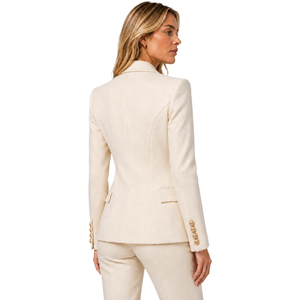 Balmain Viscose Jacket Double-Breasted Bianca White — view 2