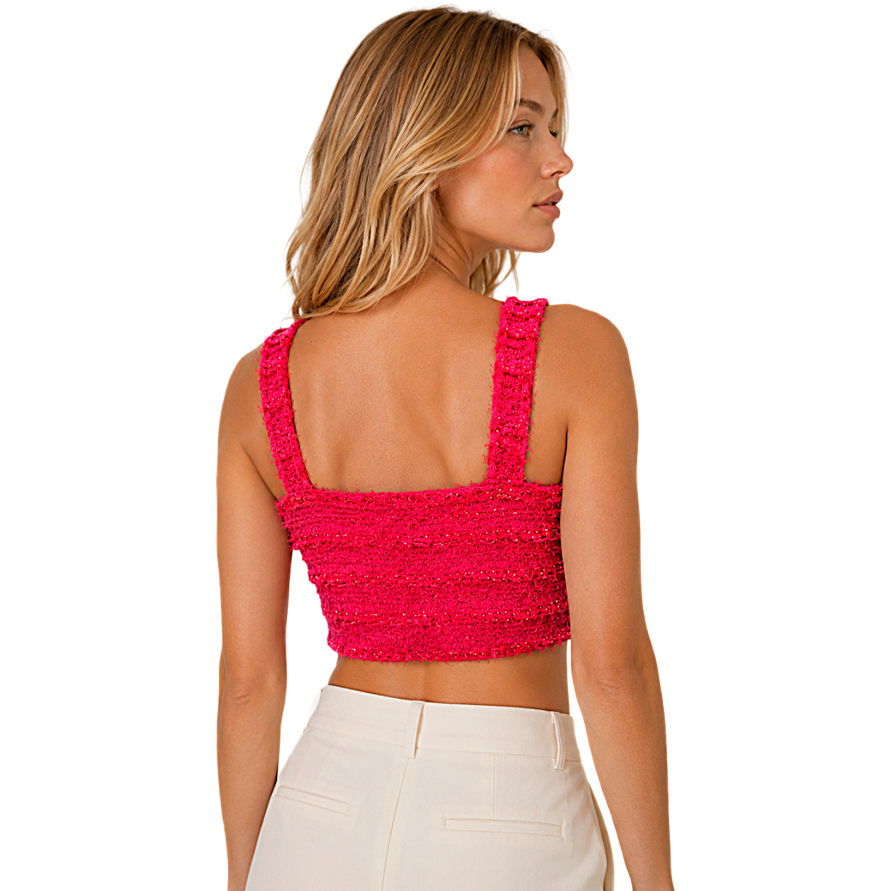 Balmain Tweed Top Rosso Red — view 2