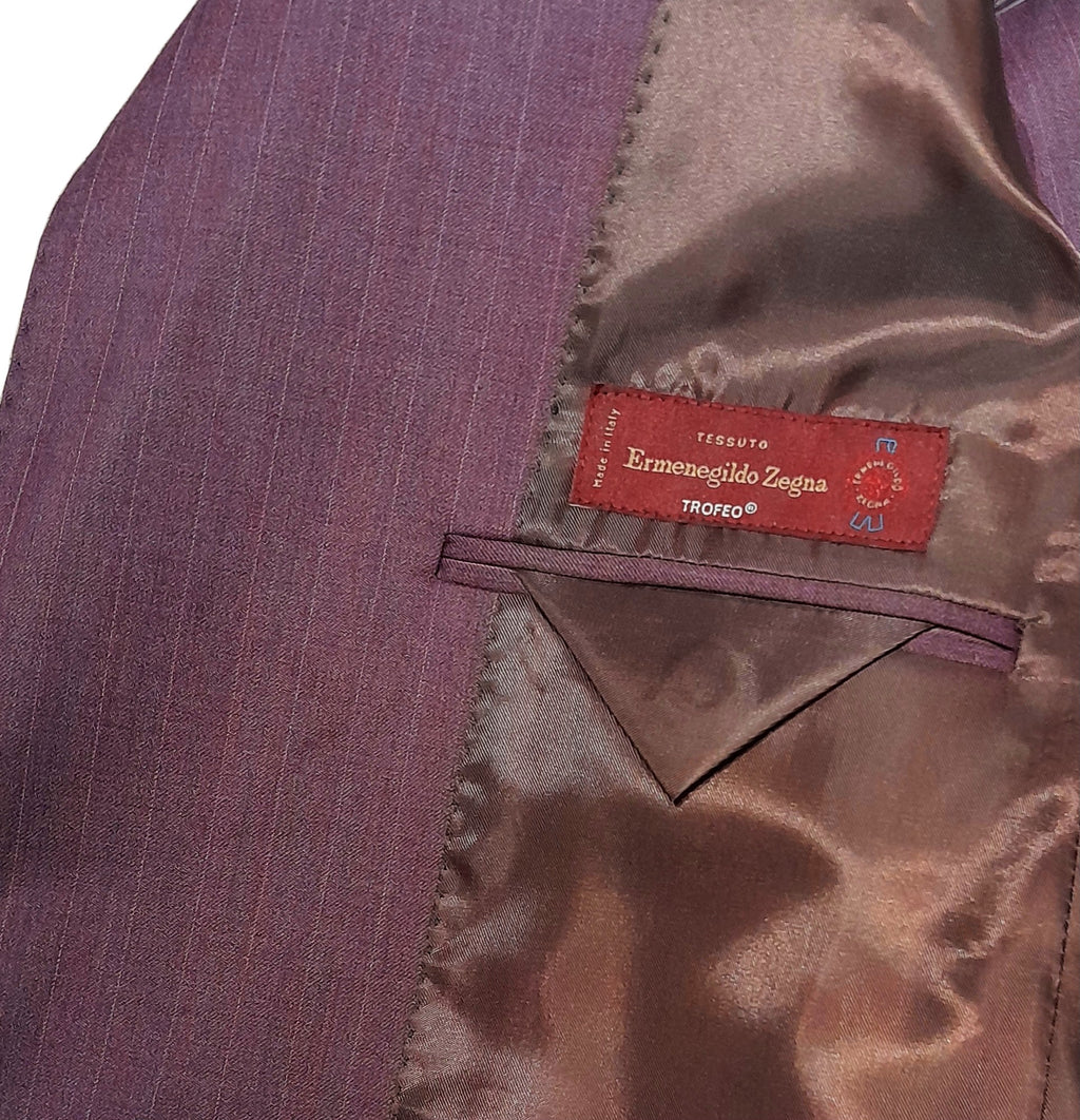 Completo lana gessato viola
