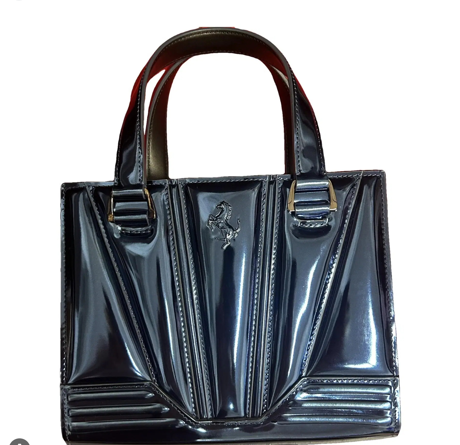 Ferrari , Hand Bag, 100% Leather, Metallic Blue