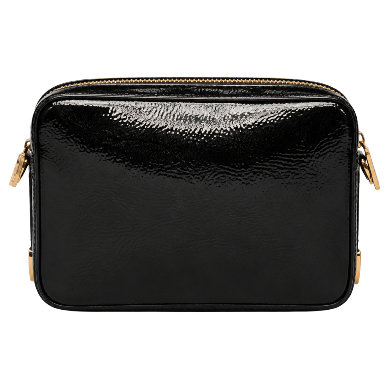 borsa nera con piastra logo