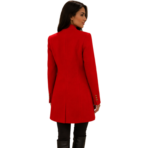 Balmain Woman Coat Single-Breasted Red