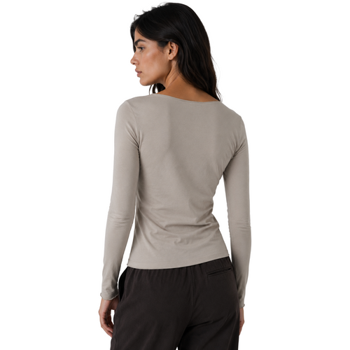 Alpha Studio Woman T-Shirt Sleeve Long Beige