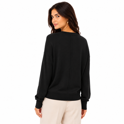 Alpha Studio Woman Knit Crew Neck Black