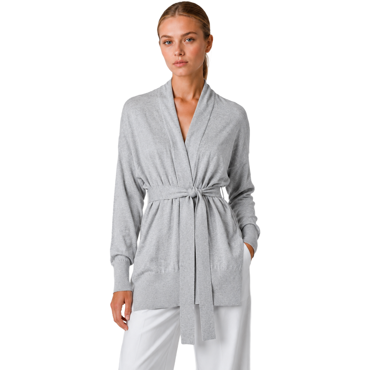 cardigan sciallato granito